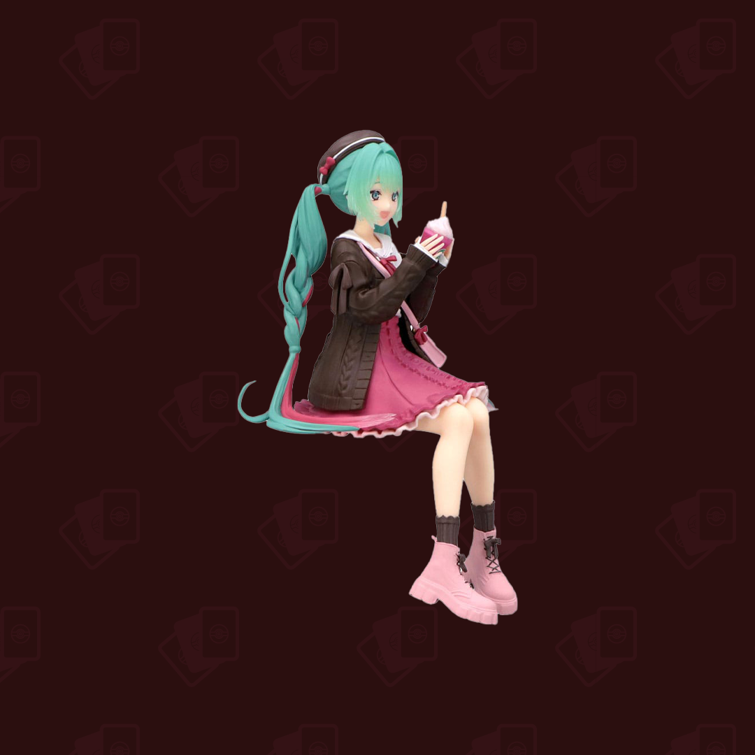Hatsune Miku Noodle Stopper PVC Statue Autumn Date Pink Color Ver. 14 cm