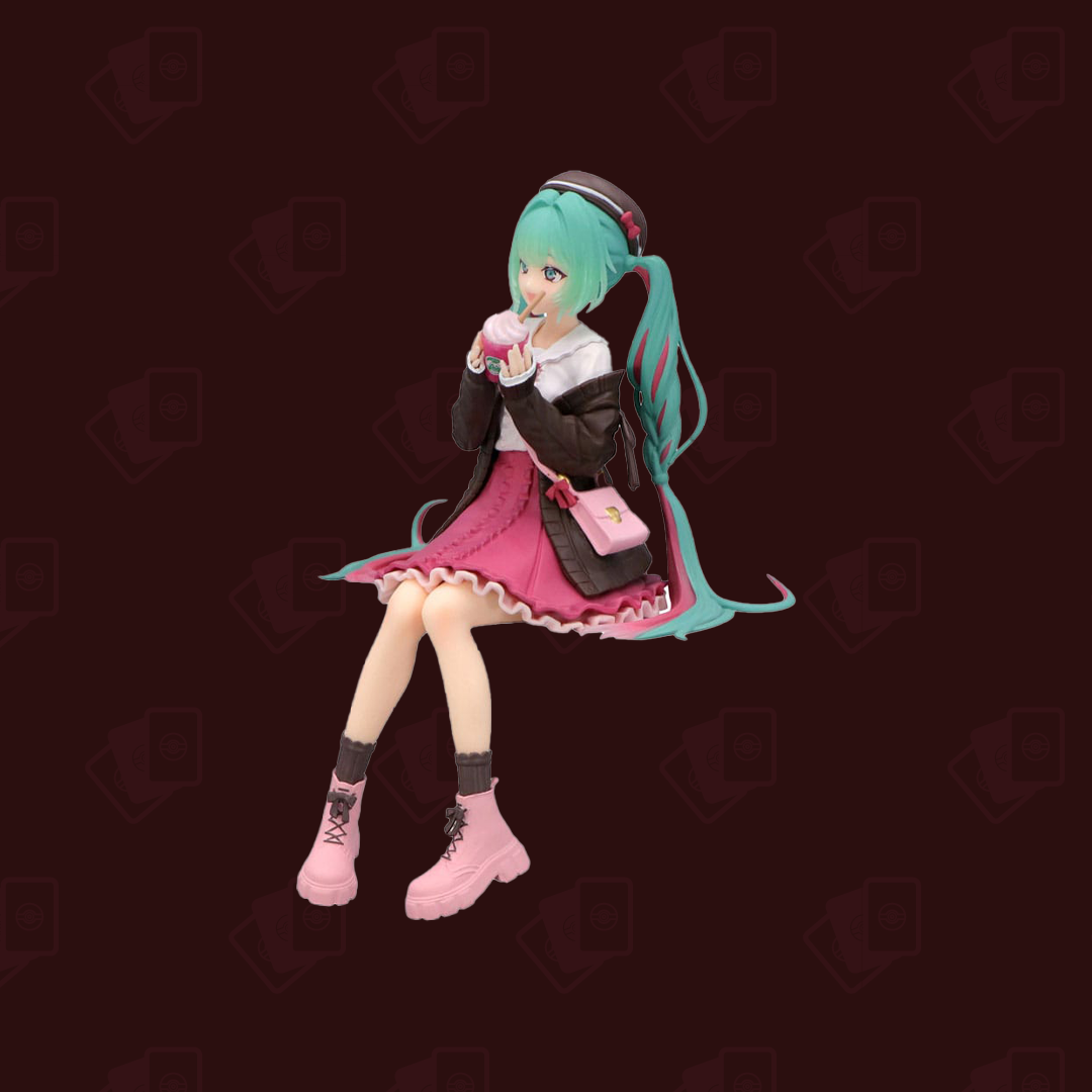 Hatsune Miku Noodle Stopper PVC Statue Autumn Date Pink Color Ver. 14 cm